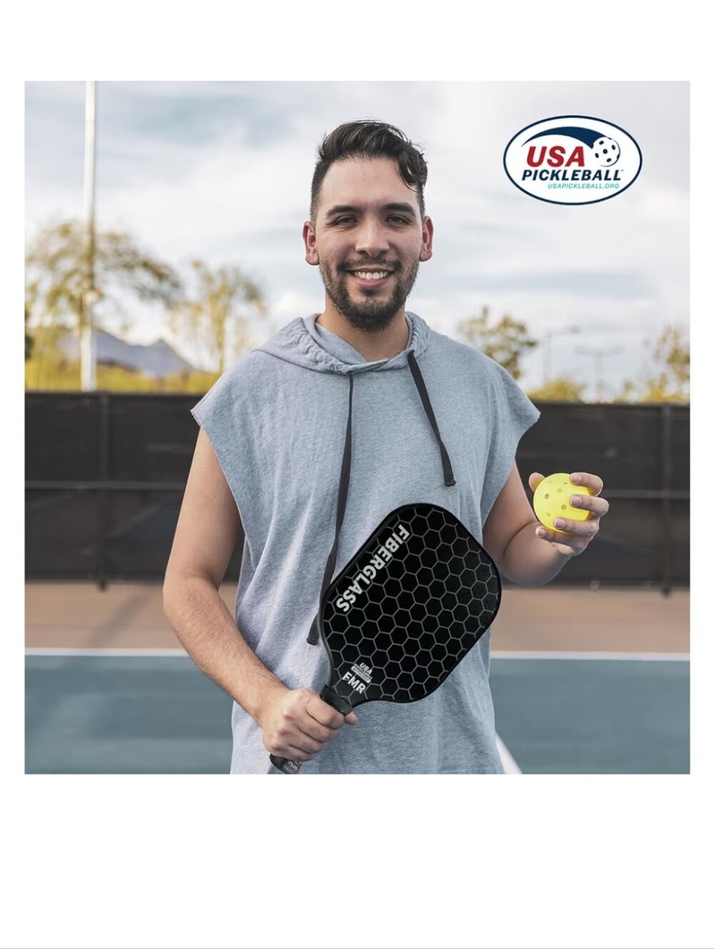 4 Pickleball Paddles & 4 Balls-USAPA Approved Fiberglass Surface, Lightweight - Picture 7 of 11